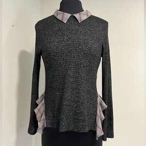 Monteau plaid Pan Collared thermal Sweater  -  Large